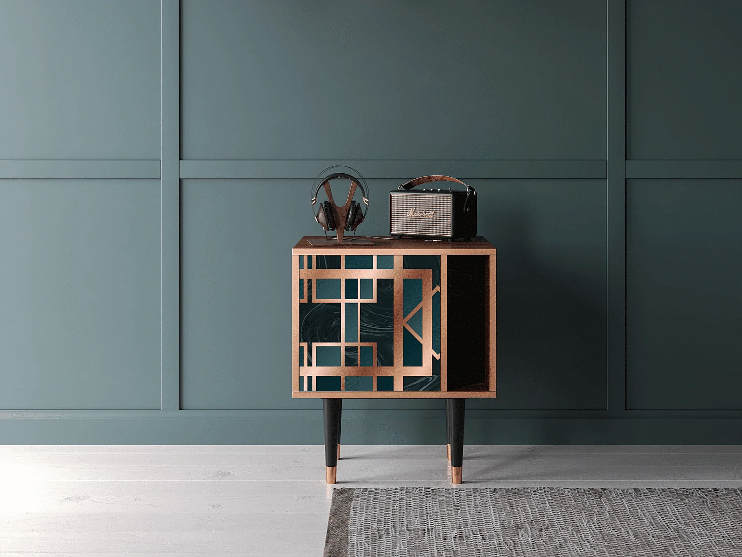 Table de nuit - 57х69х48 cm - S2 - Emerald Metro, Noyer