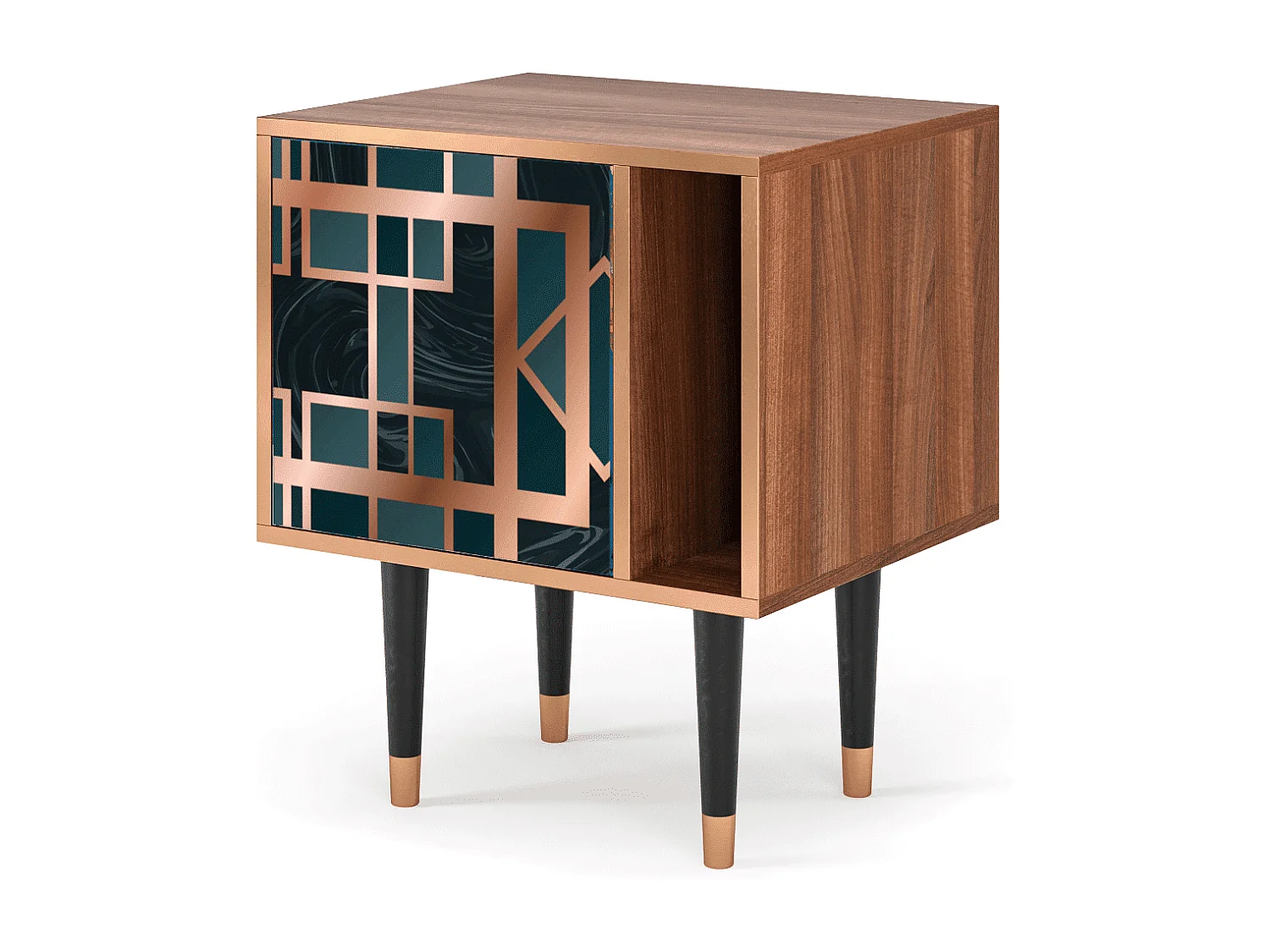 Stolik nocny - 57х69х48 cm - S2 - Emerald Metro, Orzech