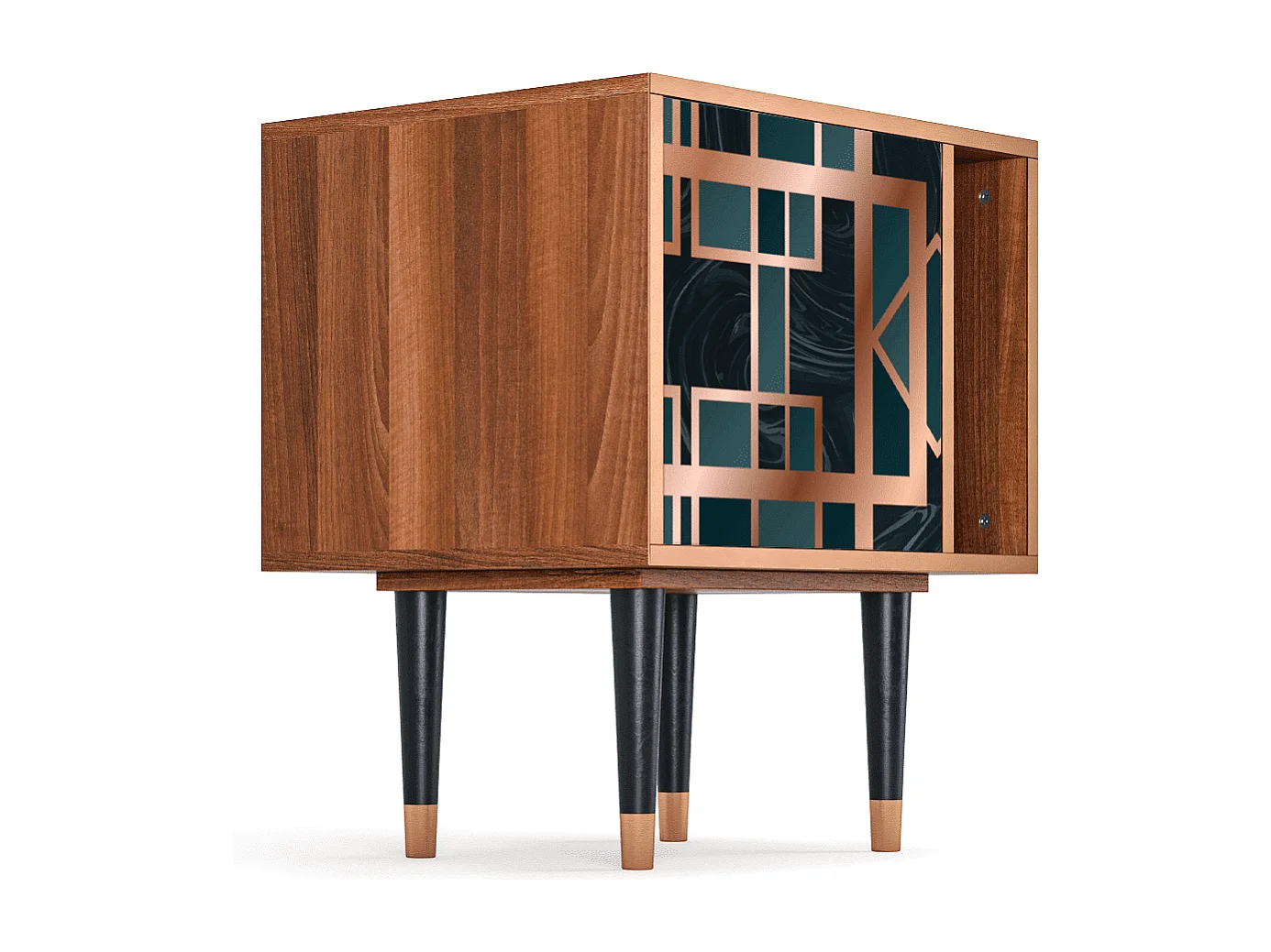 Stolik nocny - 57х69х48 cm - S2 - Emerald Metro, Orzech