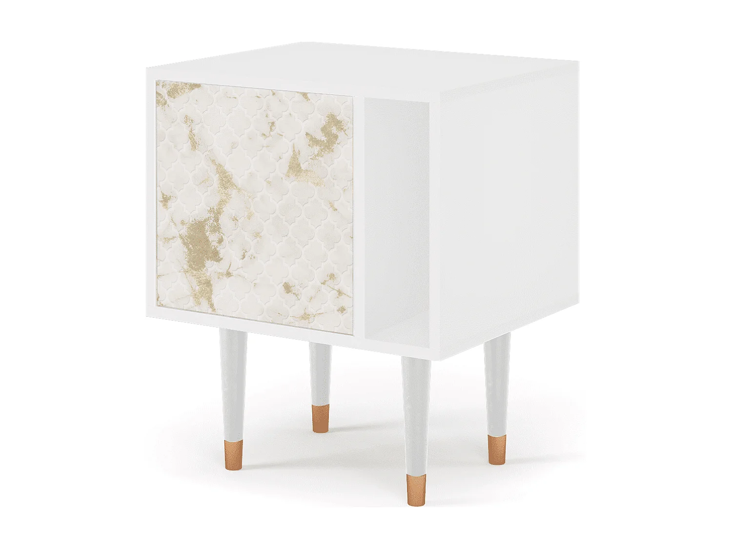 Criado-mudo - 57х69х48 cm - S2 - Sahara desert, Branco