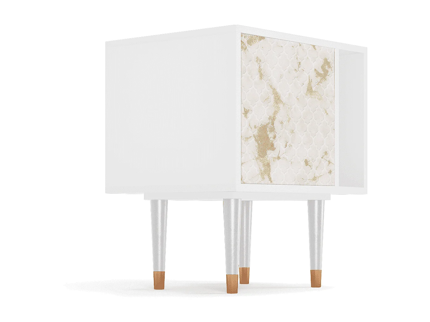 Criado-mudo - 57х69х48 cm - S2 - Sahara desert, Branco