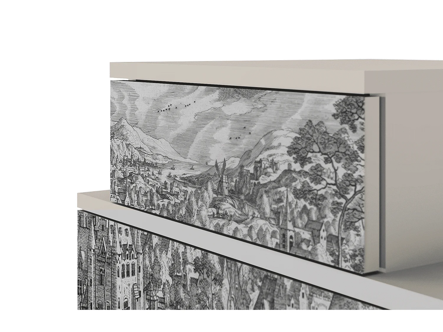 Table de nuit - 58х58х41 cm - NS1 - Bird Dropping, Sable