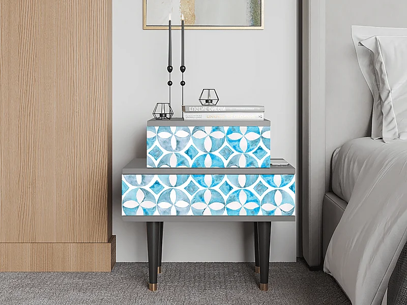 Stolik nocny - 58х58х41 cm - NS1 - Porto Mood, Szary