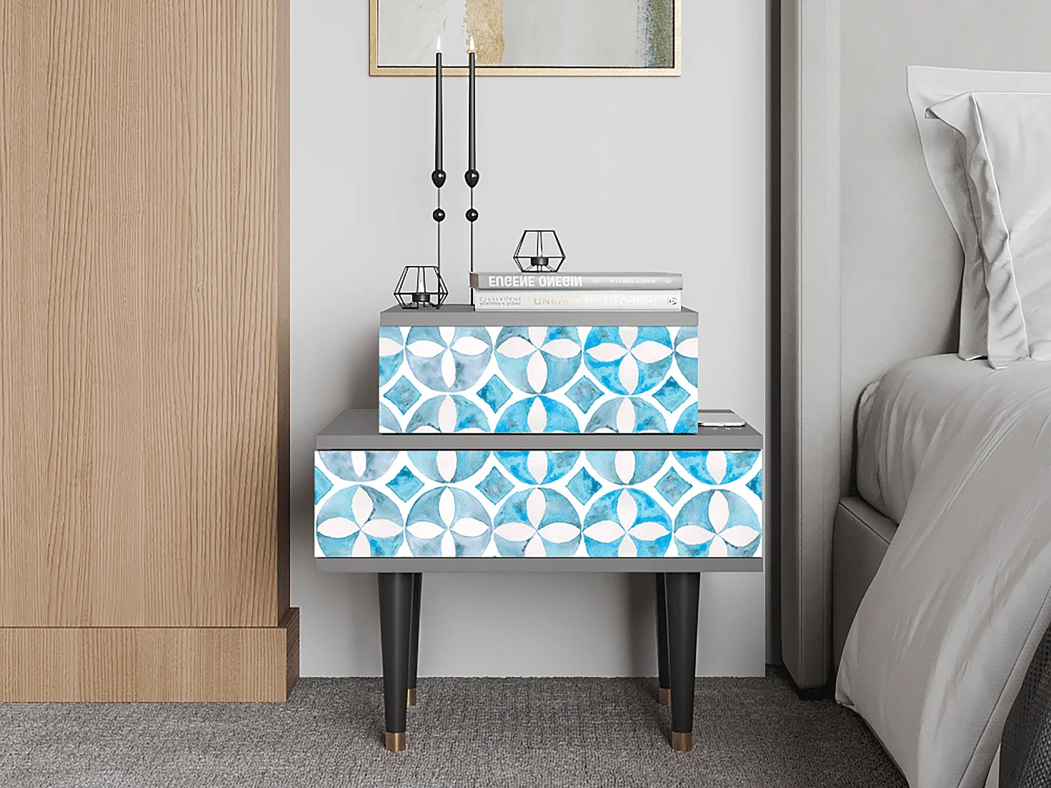 Nachttisch - 58х58х41 cm - NS1 - Porto Mood, Grau