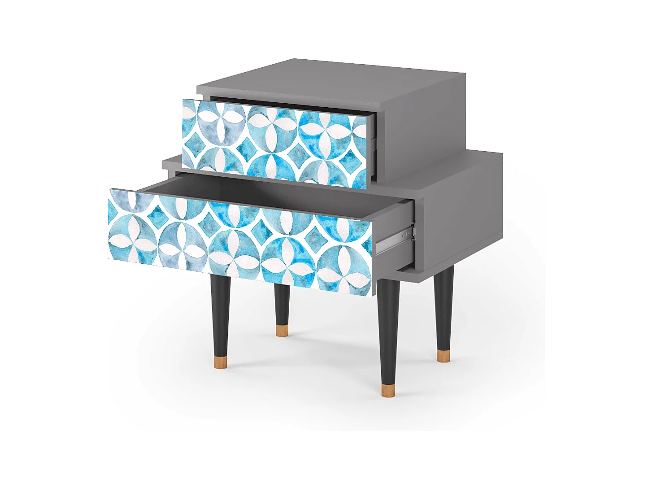 Table de nuit - 58х58х41 cm - NS1 - Porto Mood, Gris