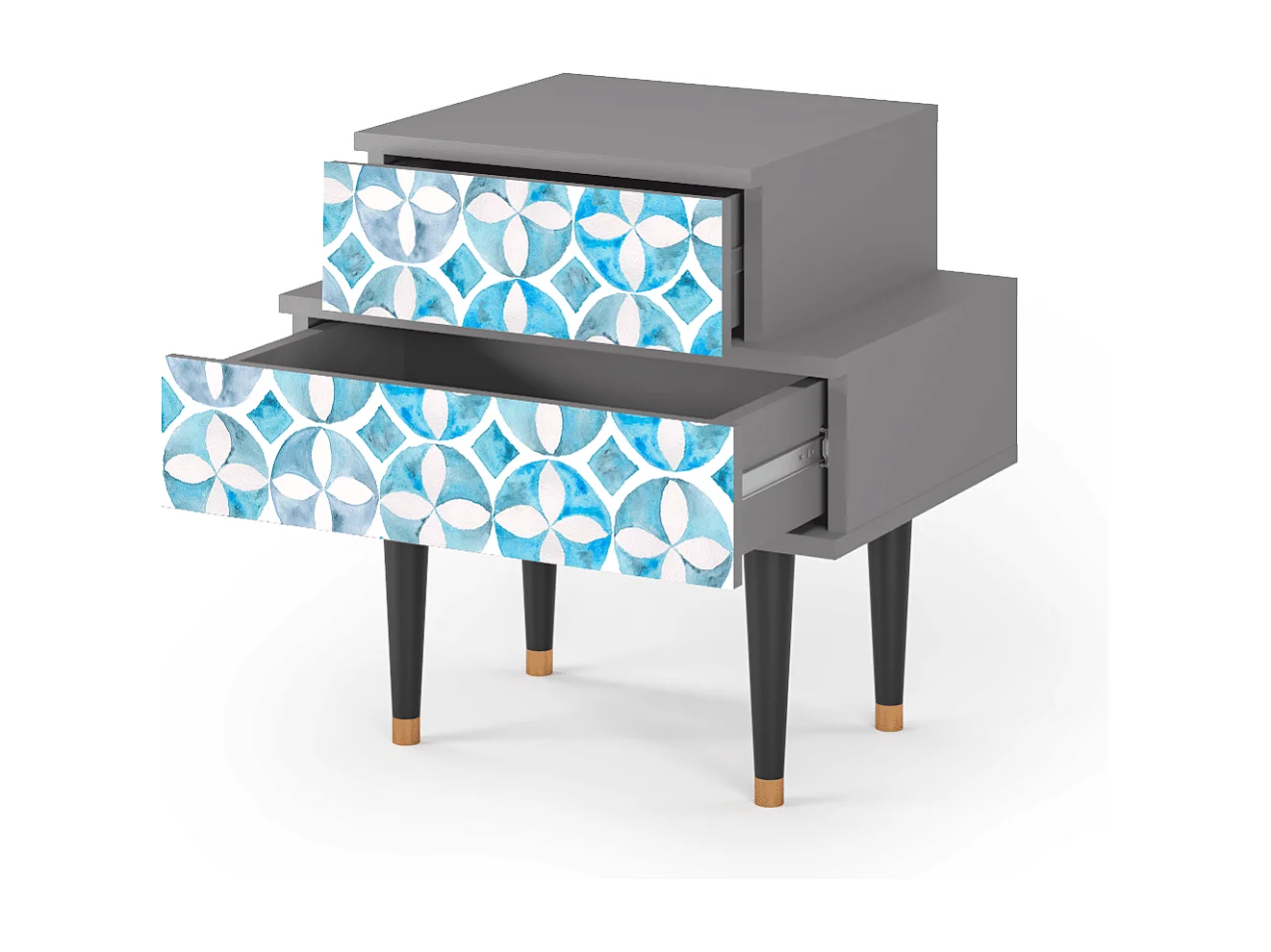 Criado-mudo - 58х58х41 cm - NS1 - Porto Mood, Cinza