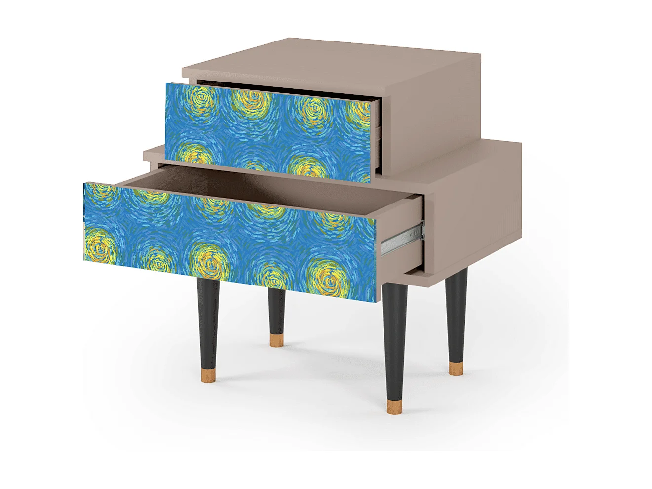 Table de nuit - 58х58х41 cm - NS1 - Van Gogh Lights, Latte