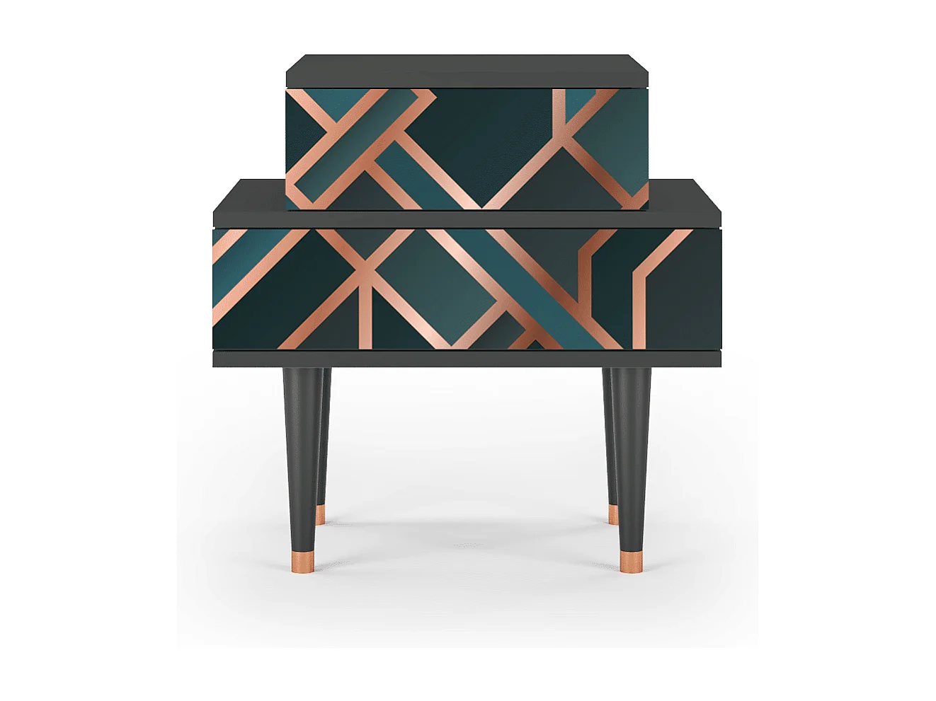 Nachttisch - 58х58х41 cm - NS1 - Bronze Crossroad, Anthrazit