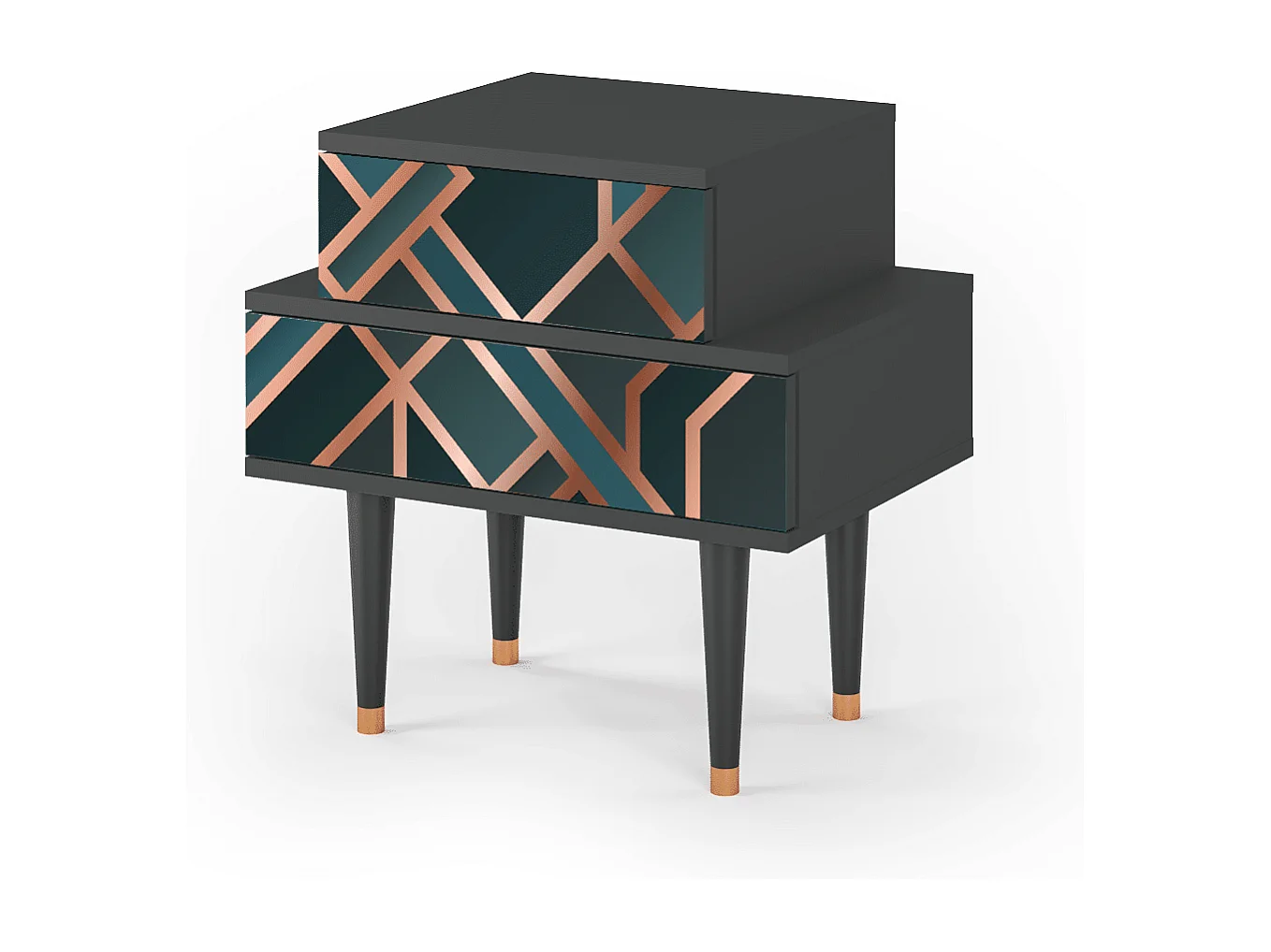 Nachttisch - 58х58х41 cm - NS1 - Bronze Crossroad, Anthrazit