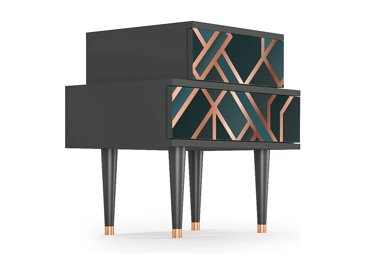 Nachttisch - 58х58х41 cm - NS1 - Bronze Crossroad, Anthrazit