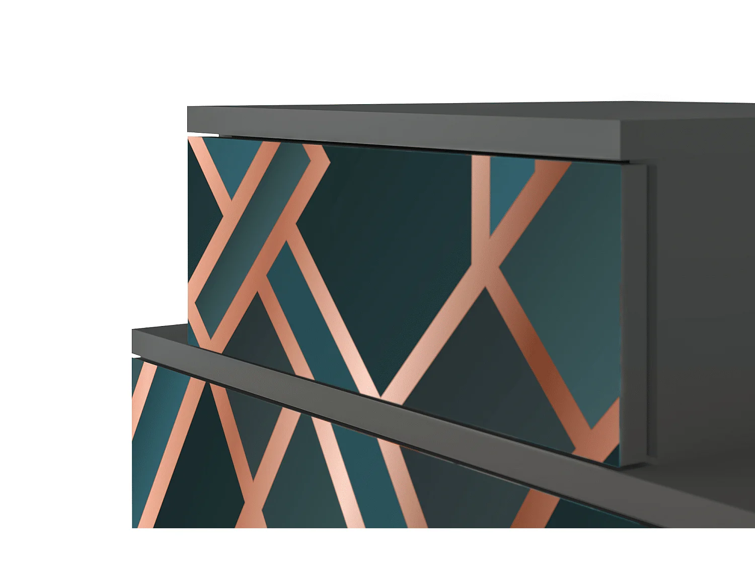 Nachttisch - 58х58х41 cm - NS1 - Bronze Crossroad, Anthrazit