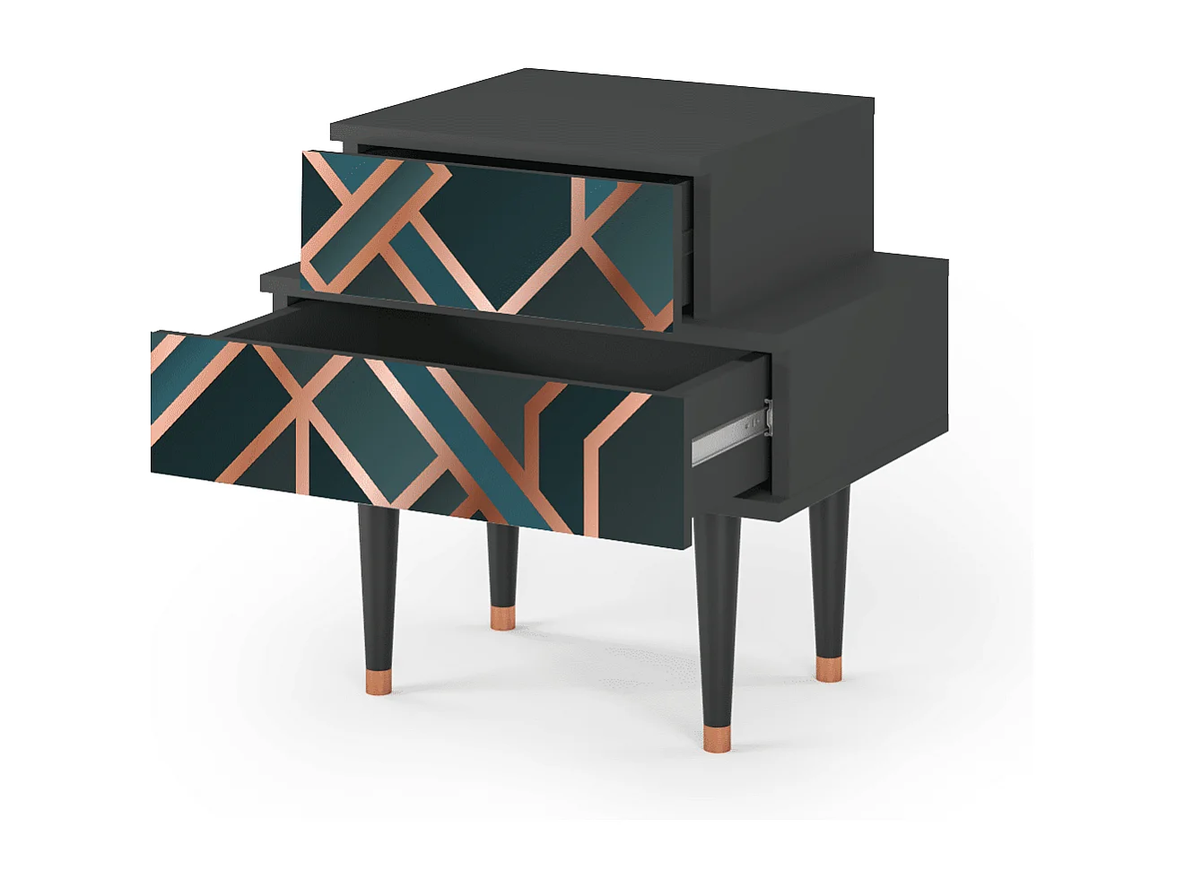 Nachttisch - 58х58х41 cm - NS1 - Bronze Crossroad, Anthrazit