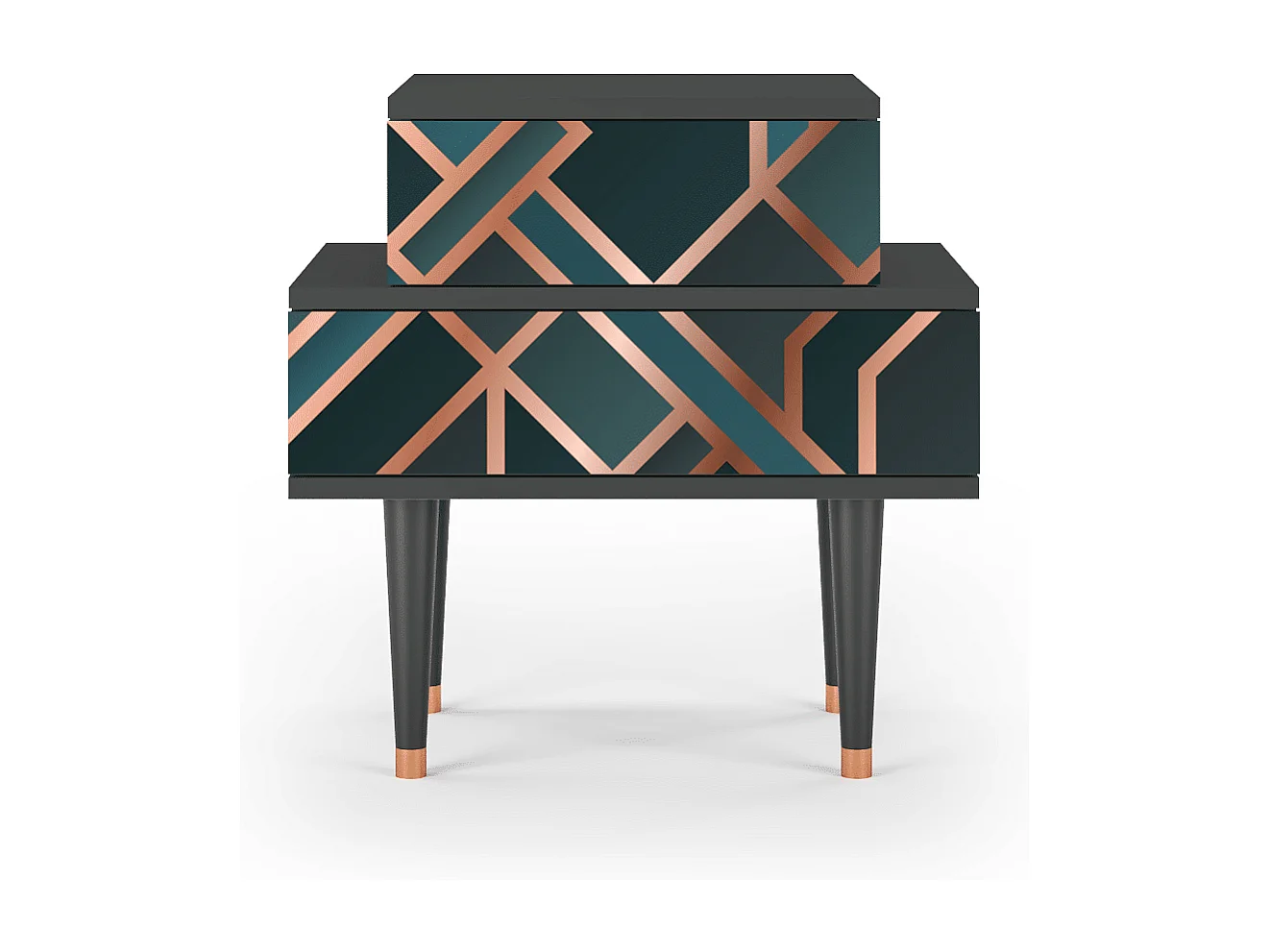 Criado-mudo - 58х58х41 cm - NS1 - Bronze Crossroad, Antracite