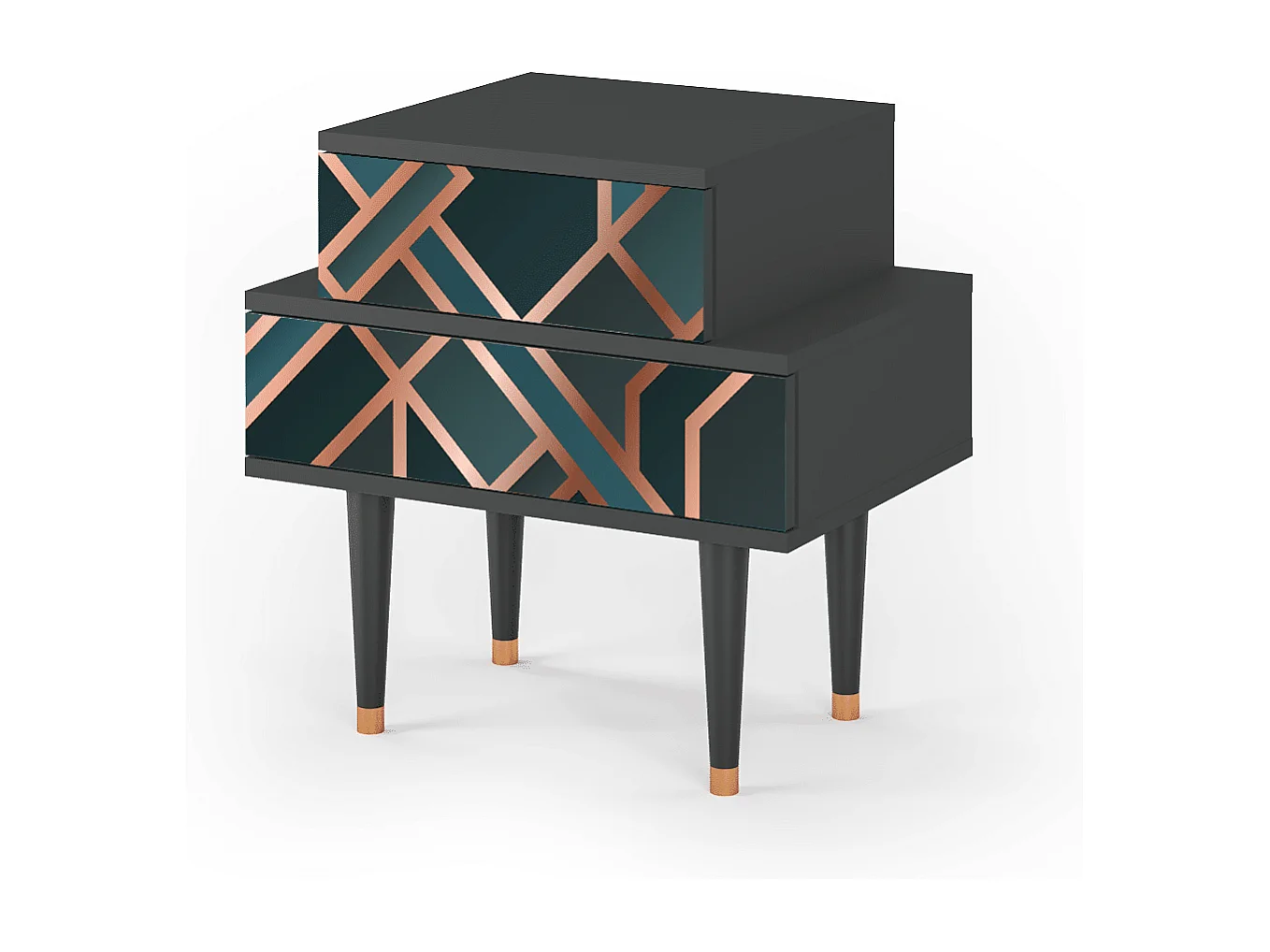 Criado-mudo - 58х58х41 cm - NS1 - Bronze Crossroad, Antracite