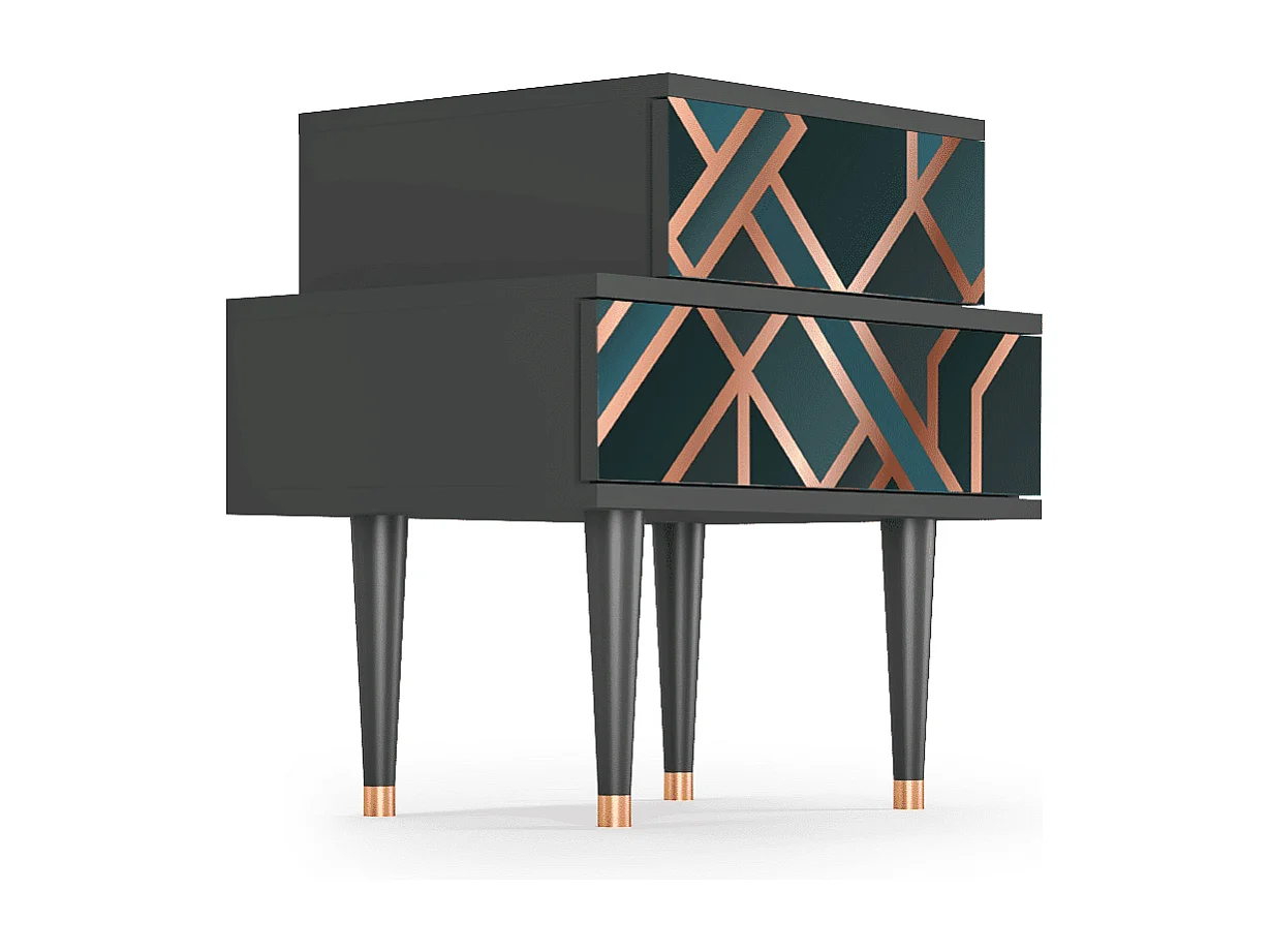 Criado-mudo - 58х58х41 cm - NS1 - Bronze Crossroad, Antracite