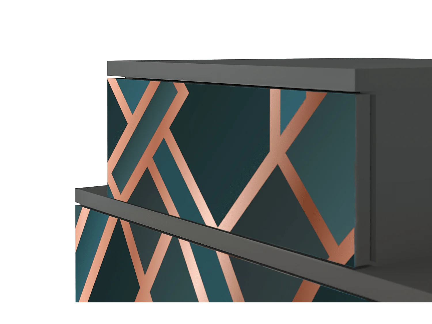 Criado-mudo - 58х58х41 cm - NS1 - Bronze Crossroad, Antracite