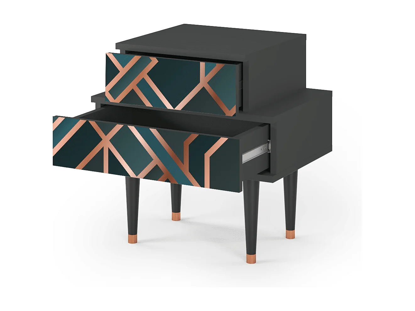 Criado-mudo - 58х58х41 cm - NS1 - Bronze Crossroad, Antracite