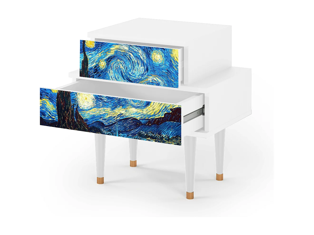 Table de nuit - 58х58х41 cm - NS1 - The Starry Night  , Blanc