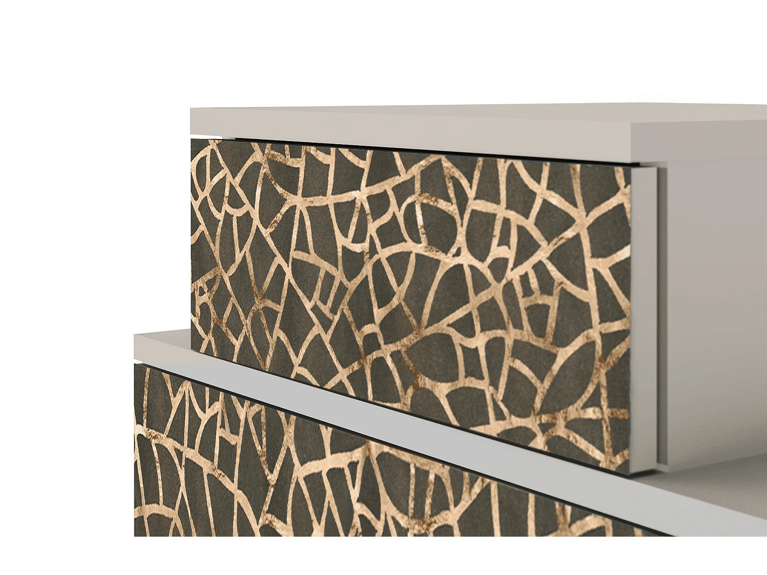 Stolik nocny - 58х58х41 cm - NS1 - Enlarged Leaf, Piaskowy