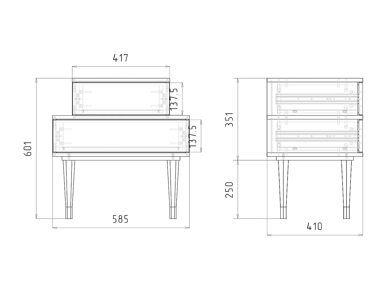 Table de nuit - 58х58х41 cm - NS1 - Enlarged Leaf, Sable