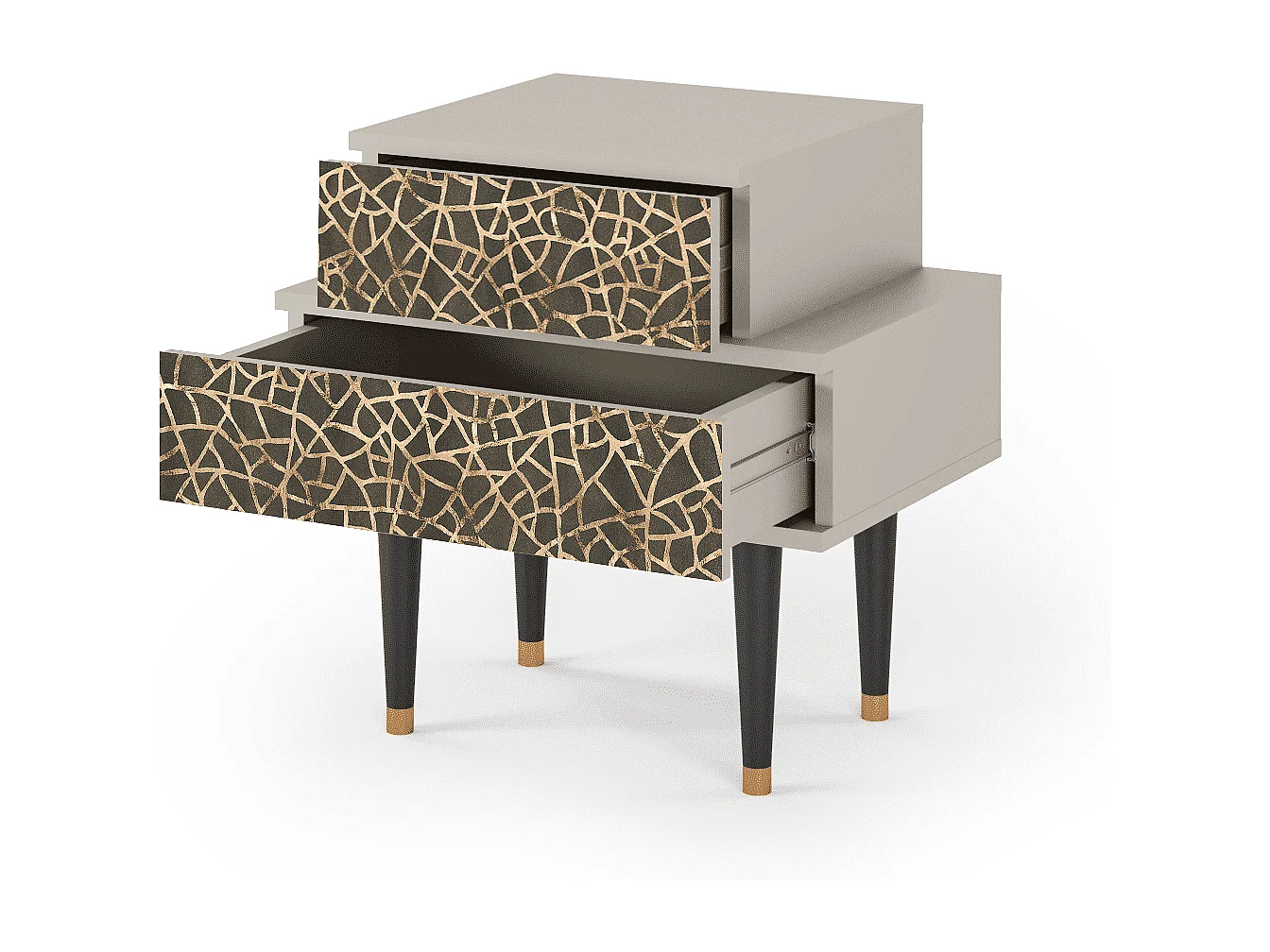 Table de nuit - 58х58х41 cm - NS1 - Enlarged Leaf, Sable