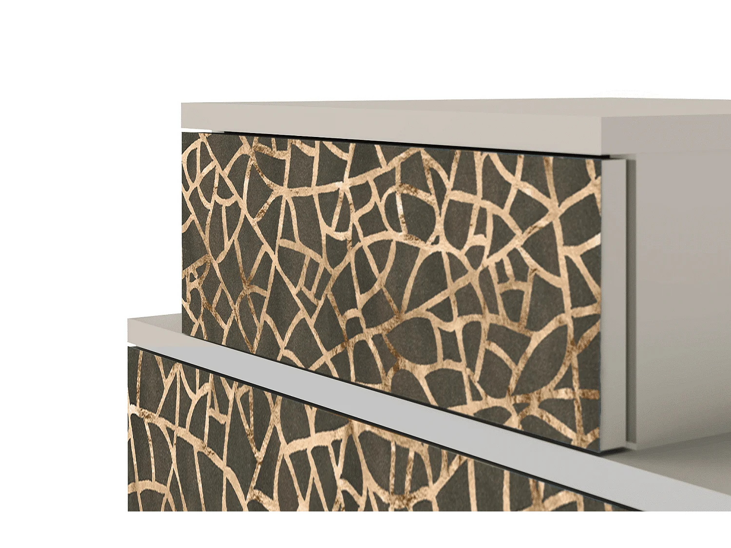 Stolik nocny - 58х58х41 cm - NS1 - Enlarged Leaf, Piaskowy