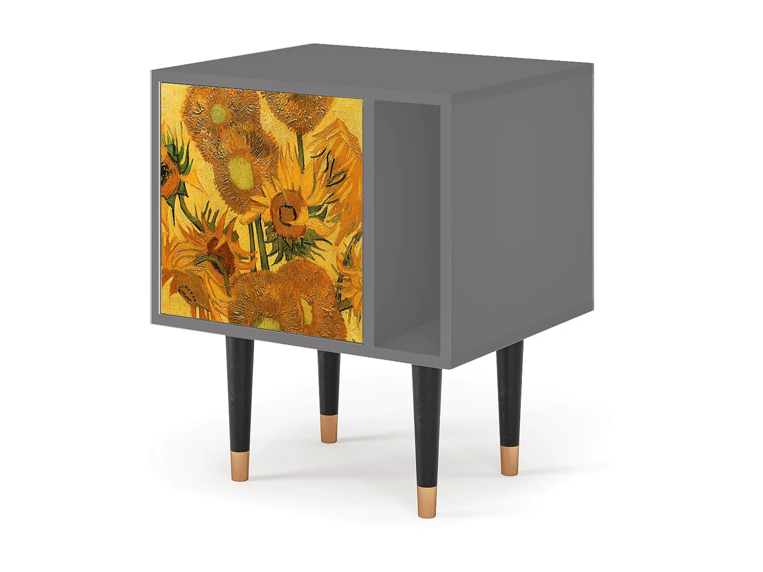 Table de nuit - 57х69х48 cm - S2 - Sunflowers, Gris