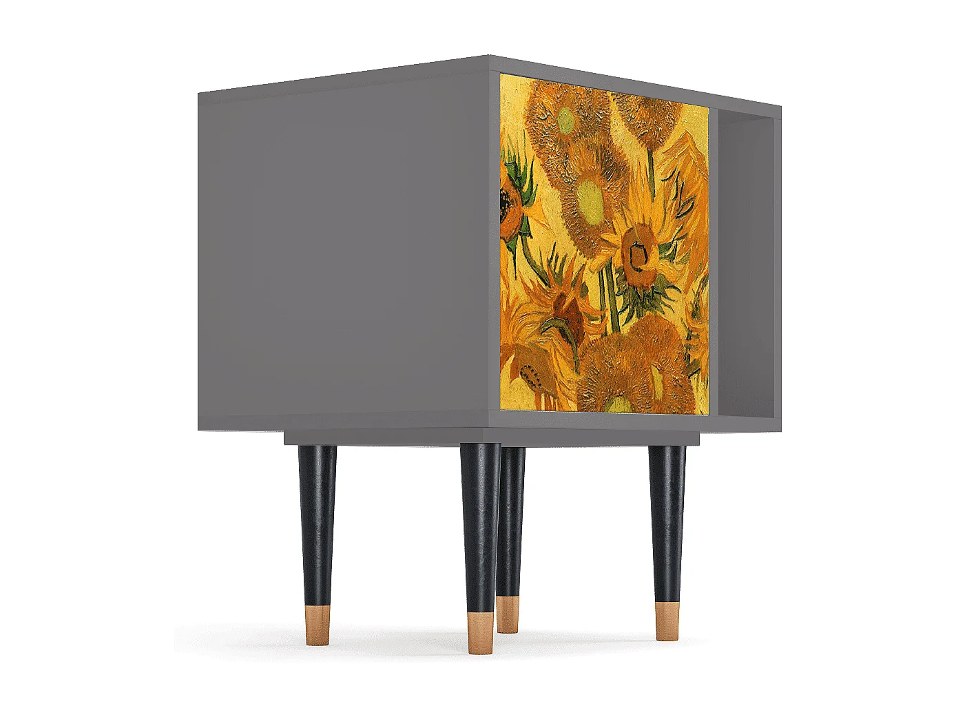 Table de nuit - 57х69х48 cm - S2 - Sunflowers, Gris