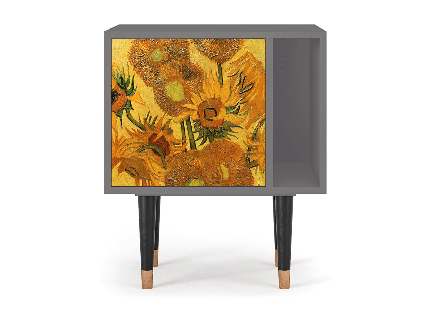 Table de nuit - 57х69х48 cm - S2 - Sunflowers, Gris