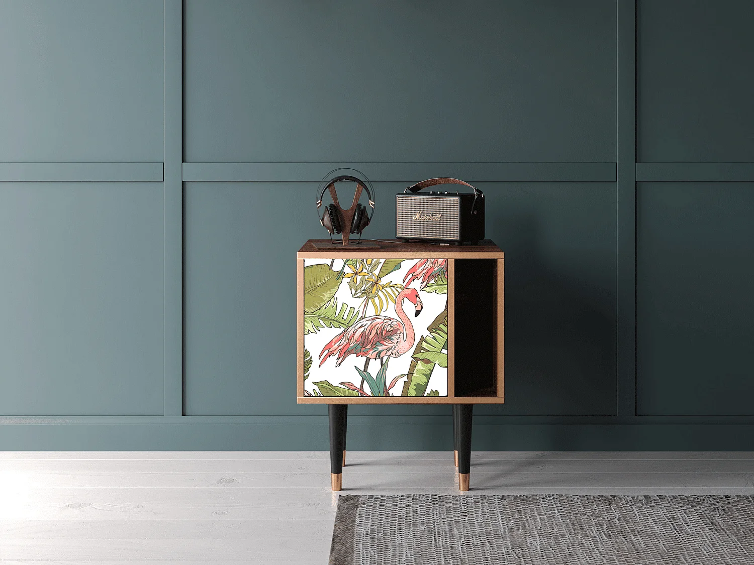 Table de nuit - 57х69х48 cm - S2 - Sweet Flamingo, Noyer