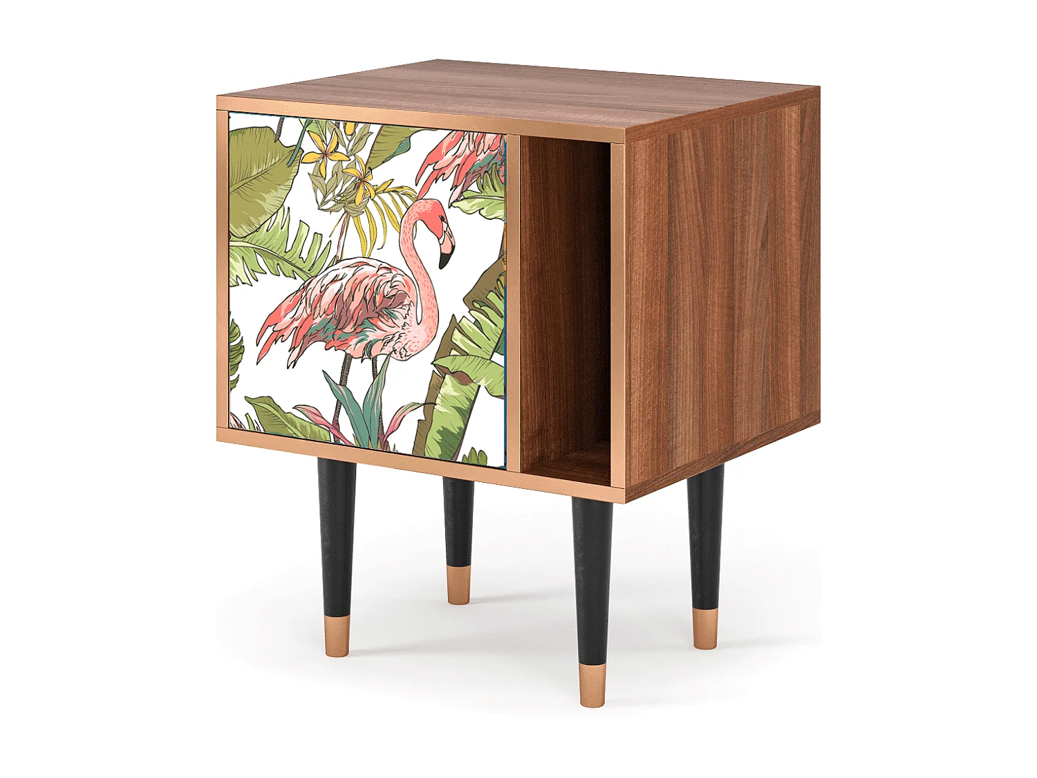 Stolik nocny - 57х69х48 cm - S2 - Sweet Flamingo, Orzech