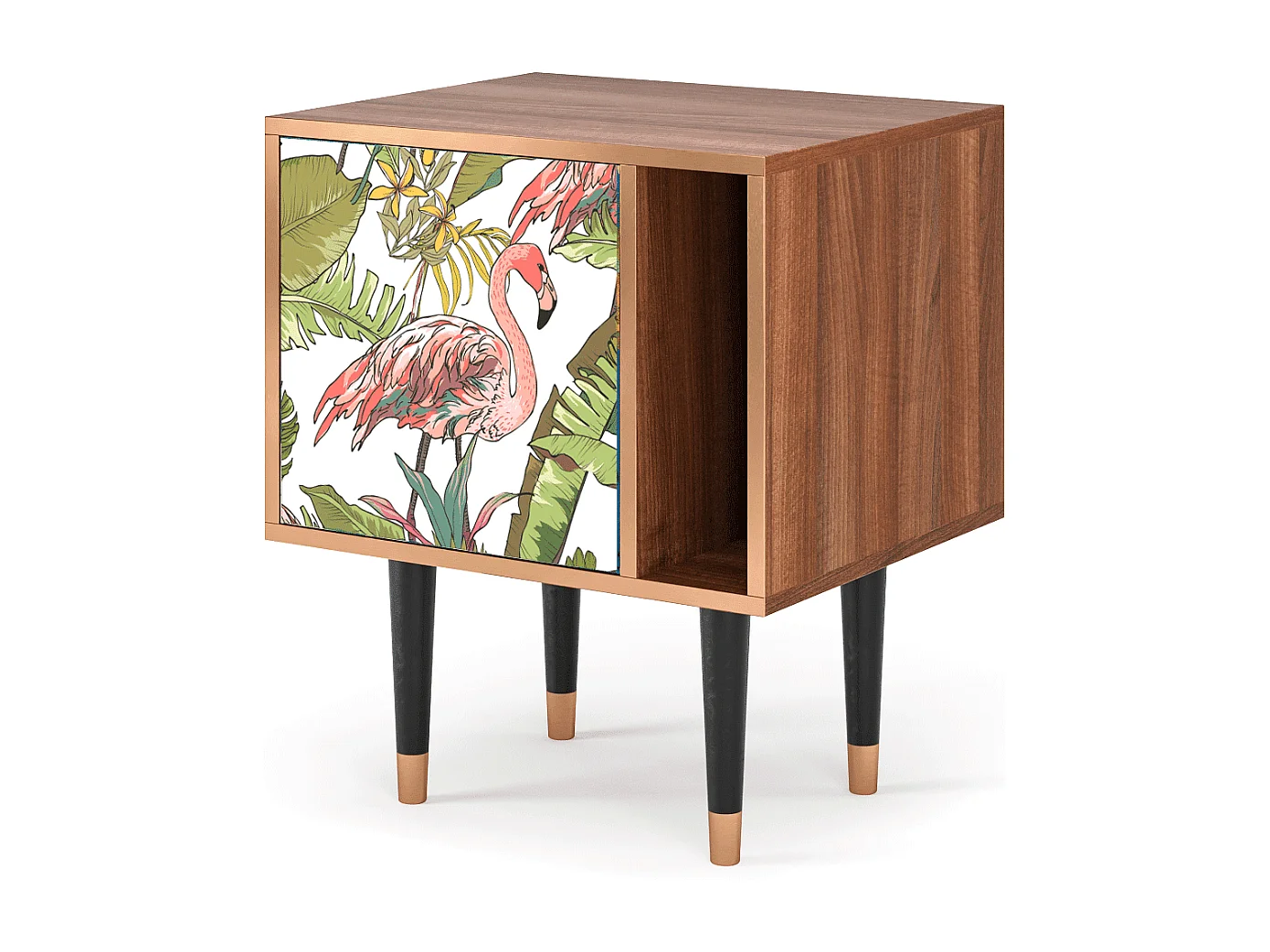 Stolik nocny - 57х69х48 cm - S2 - Sweet Flamingo, Orzech