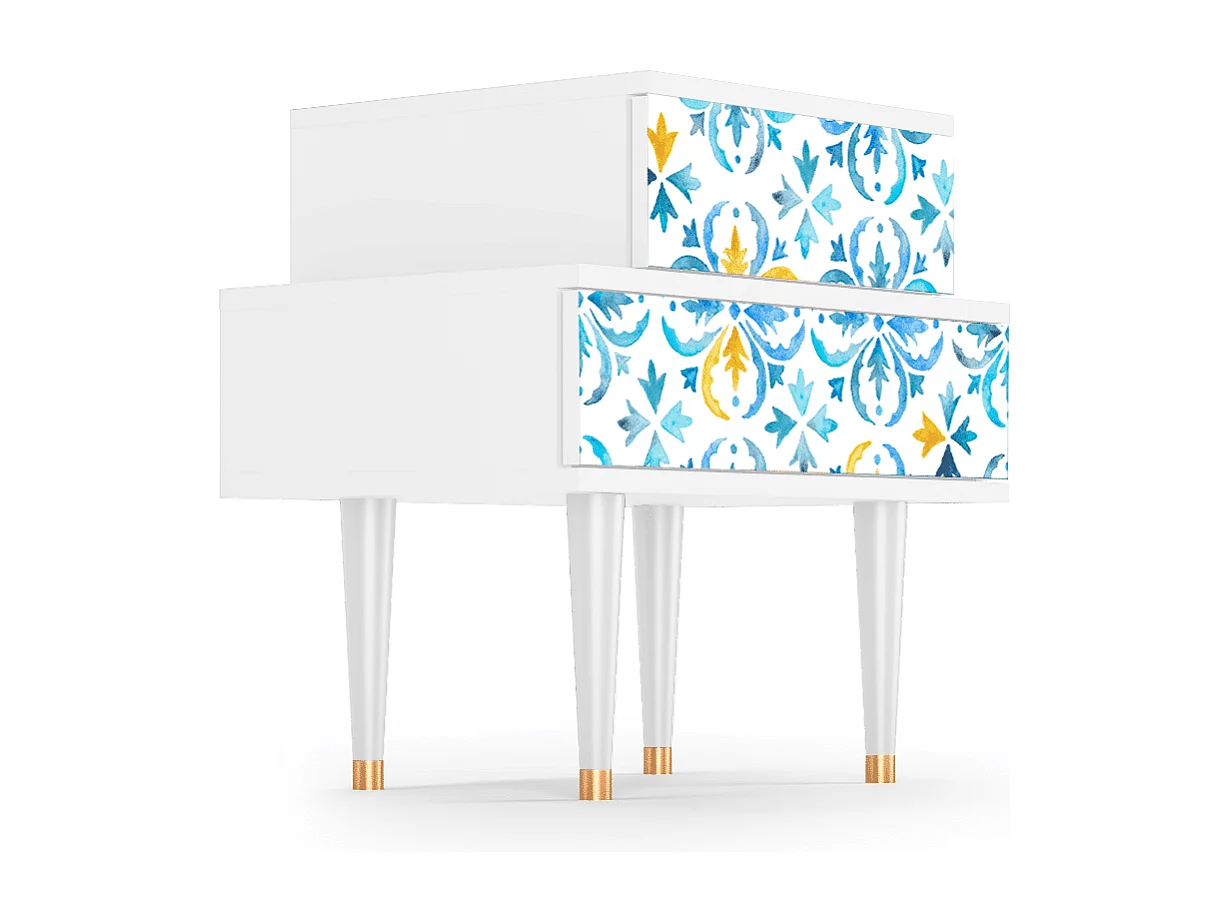 Table de nuit - 58х58х41 cm - NS1 - Rose Honeycomb, Blanc