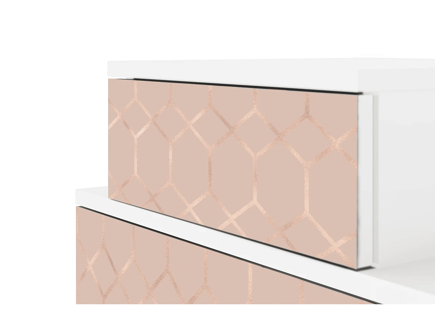 Table de nuit - 58х58х41 cm - NS1 - Rose Honeycomb, Blanc