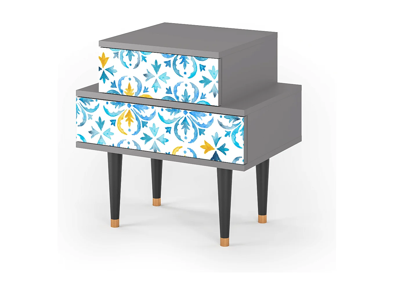 Stolik nocny - 58х58х41 cm - NS1 - Lisbon Flover, Szary