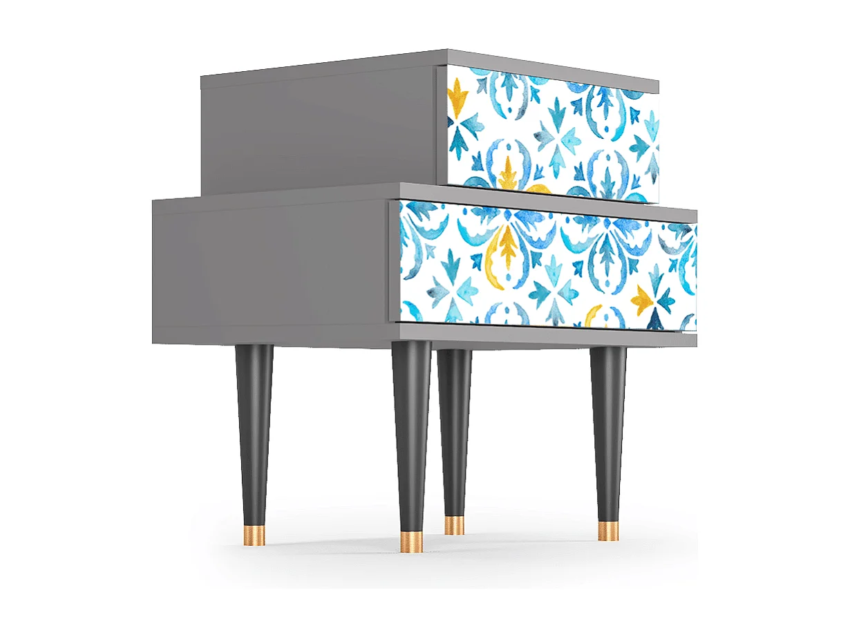 Stolik nocny - 58х58х41 cm - NS1 - Lisbon Flover, Szary