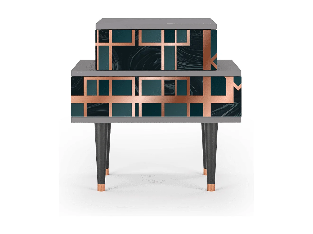 Table de nuit - 58х58х41 cm - NS1 - Emerald Metro, Gris