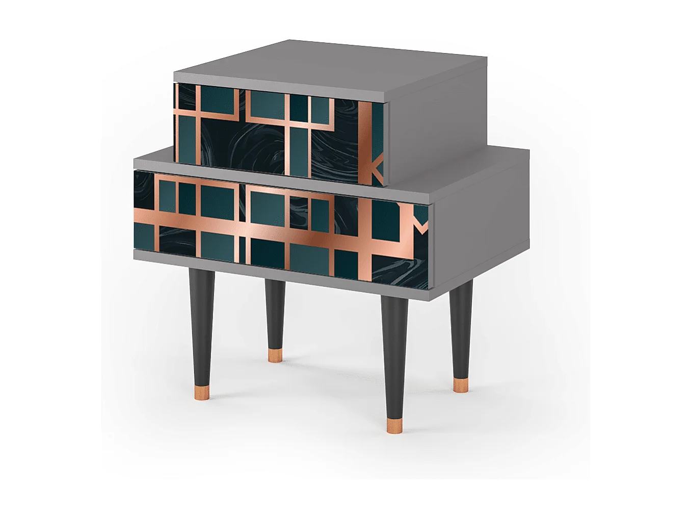 Table de nuit - 58х58х41 cm - NS1 - Emerald Metro, Gris