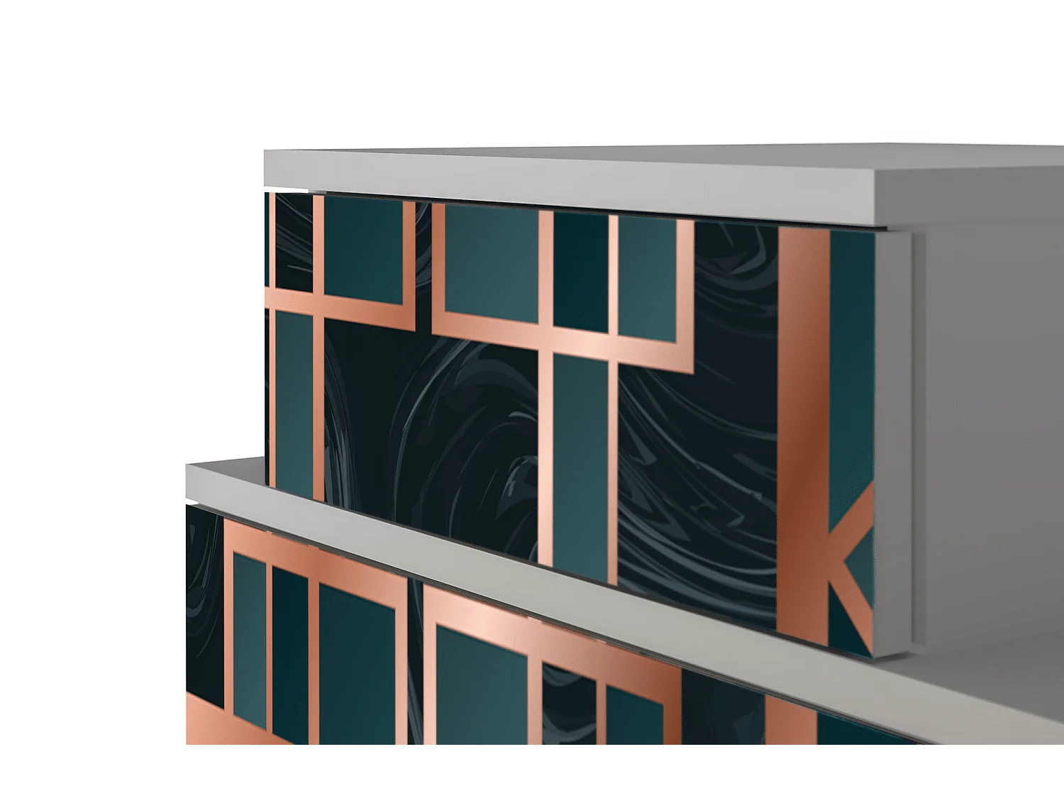 Table de nuit - 58х58х41 cm - NS1 - Emerald Metro, Gris