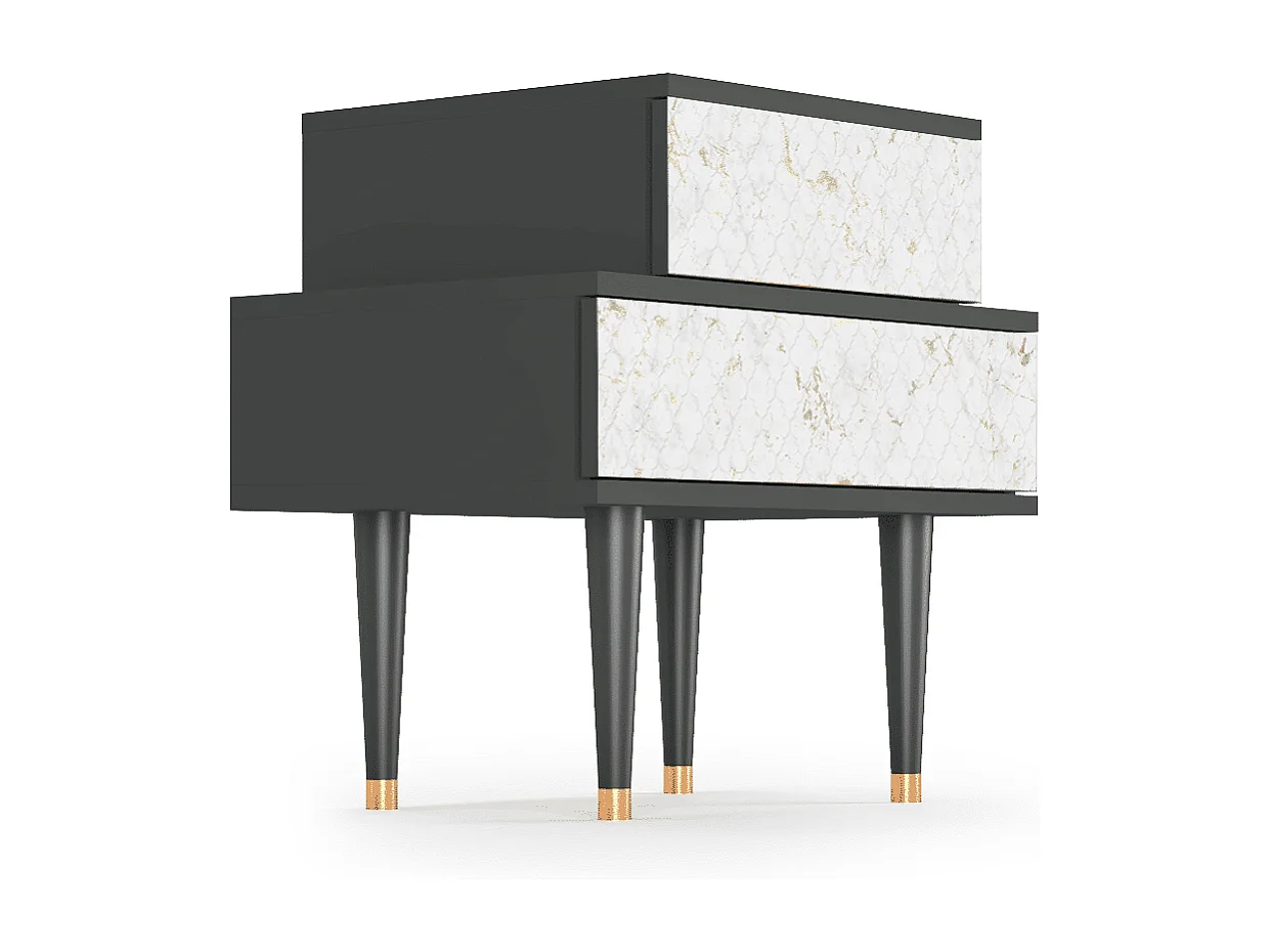 Stolik nocny - 58х58х41 cm - NS1 - Sweet Cotton, Antracyt