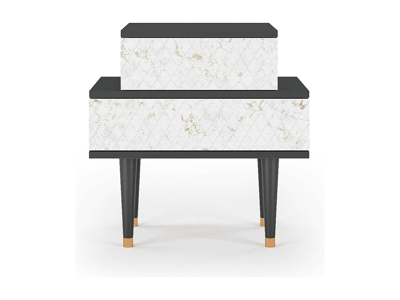 Table de nuit - 58х58х41 cm - NS1 - Sweet Cotton, Anthracite