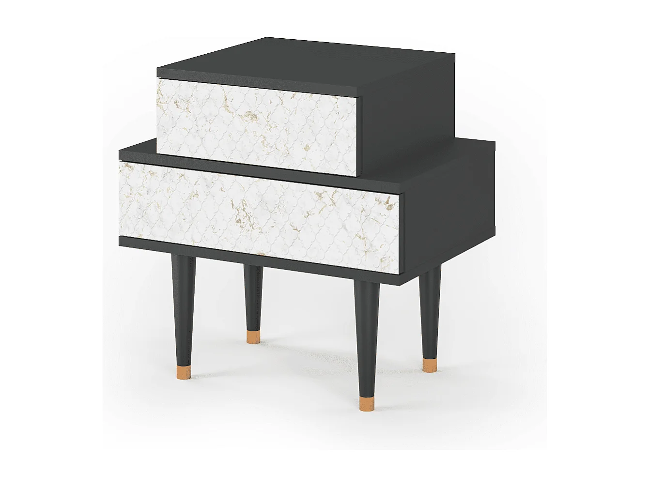 Table de nuit - 58х58х41 cm - NS1 - Sweet Cotton, Anthracite