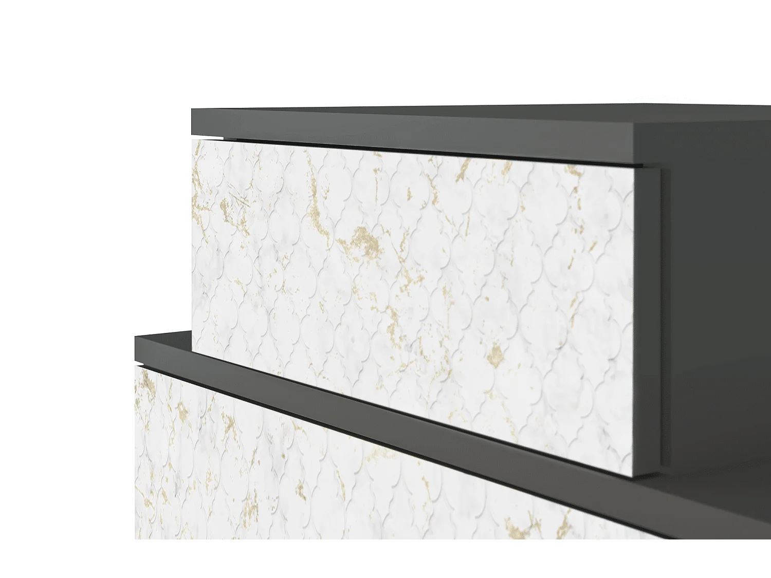 Table de nuit - 58х58х41 cm - NS1 - Sweet Cotton, Anthracite