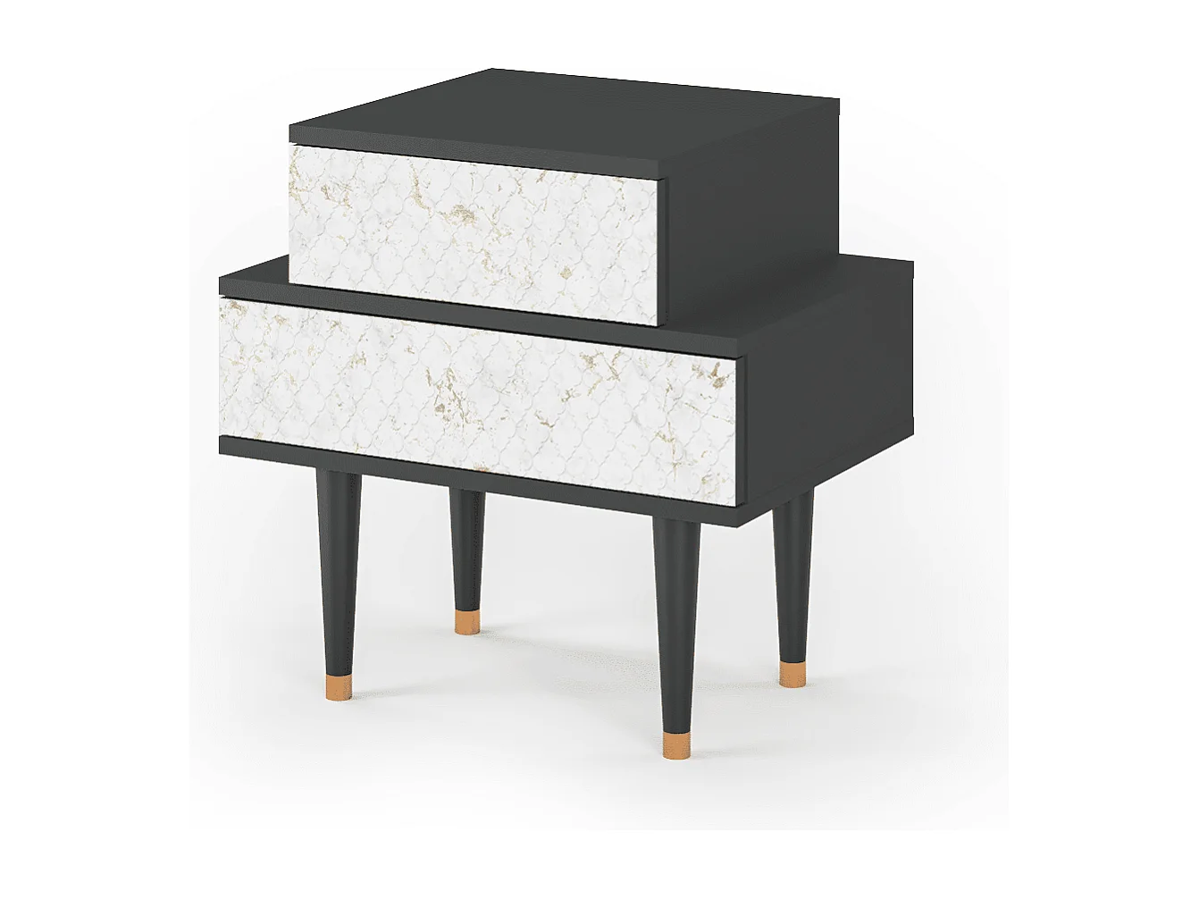 Stolik nocny - 58х58х41 cm - NS1 - Sweet Cotton, Antracyt