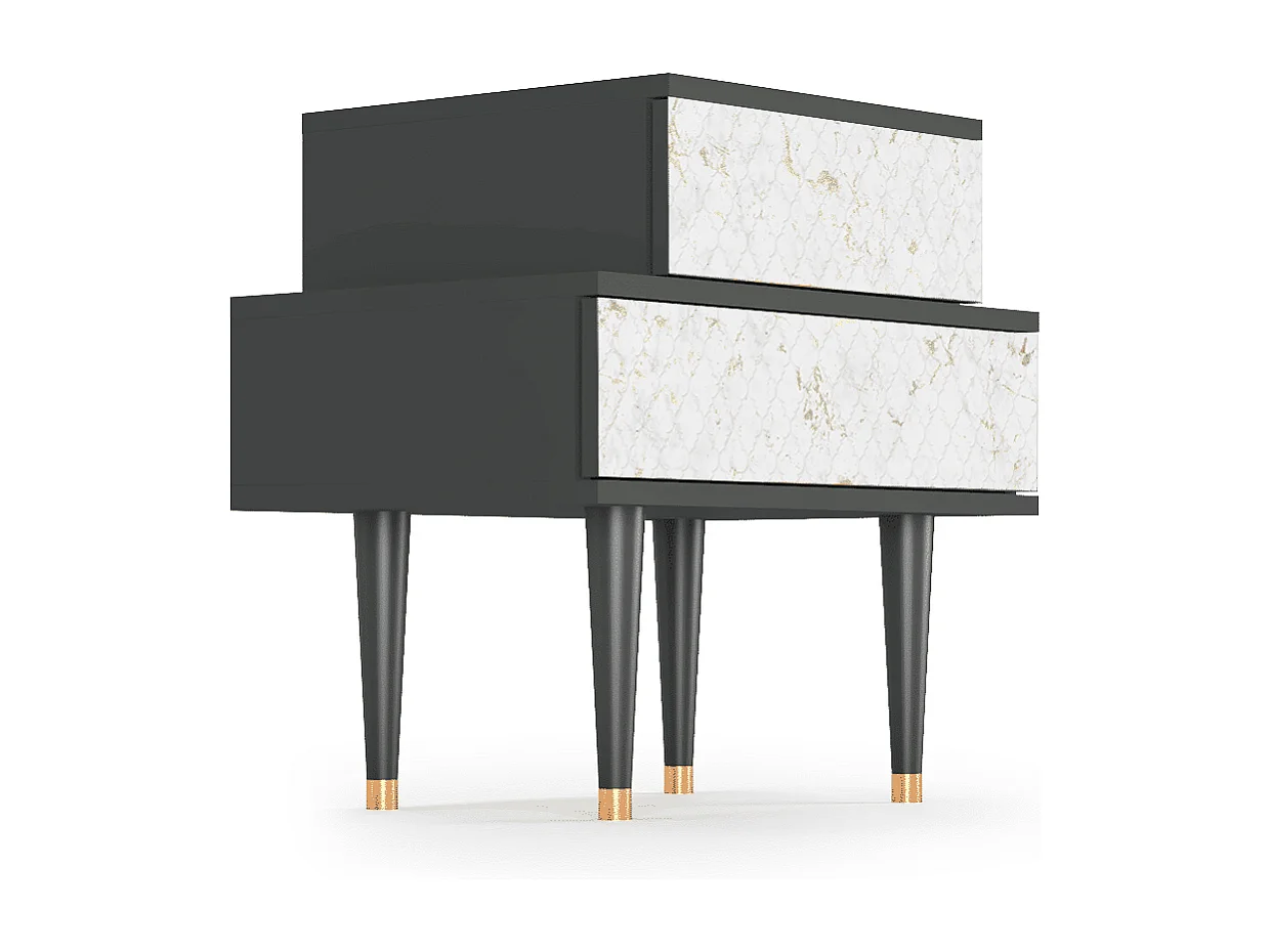 Stolik nocny - 58х58х41 cm - NS1 - Sweet Cotton, Antracyt