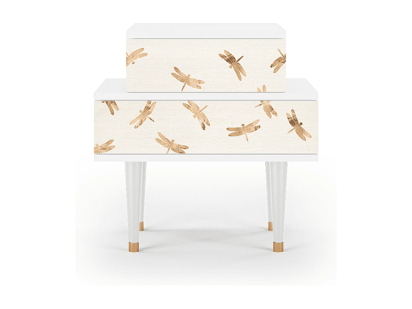 Table de nuit - 58х58х41 cm - NS1 - Nude Dragonflies, Blanc