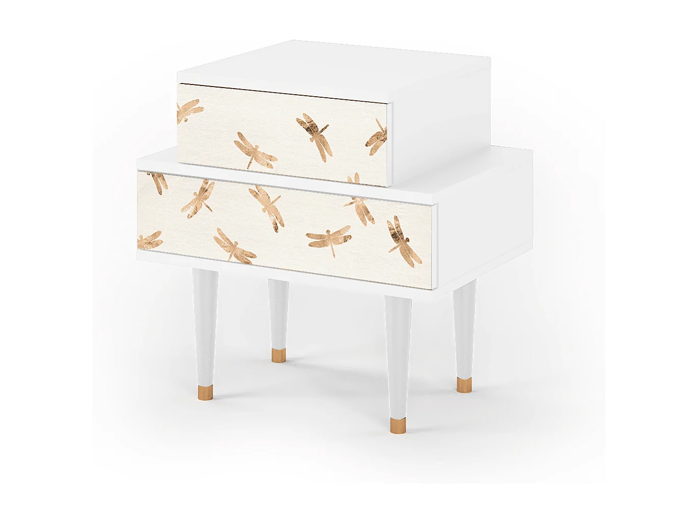 Table de nuit - 58х58х41 cm - NS1 - Nude Dragonflies, Blanc