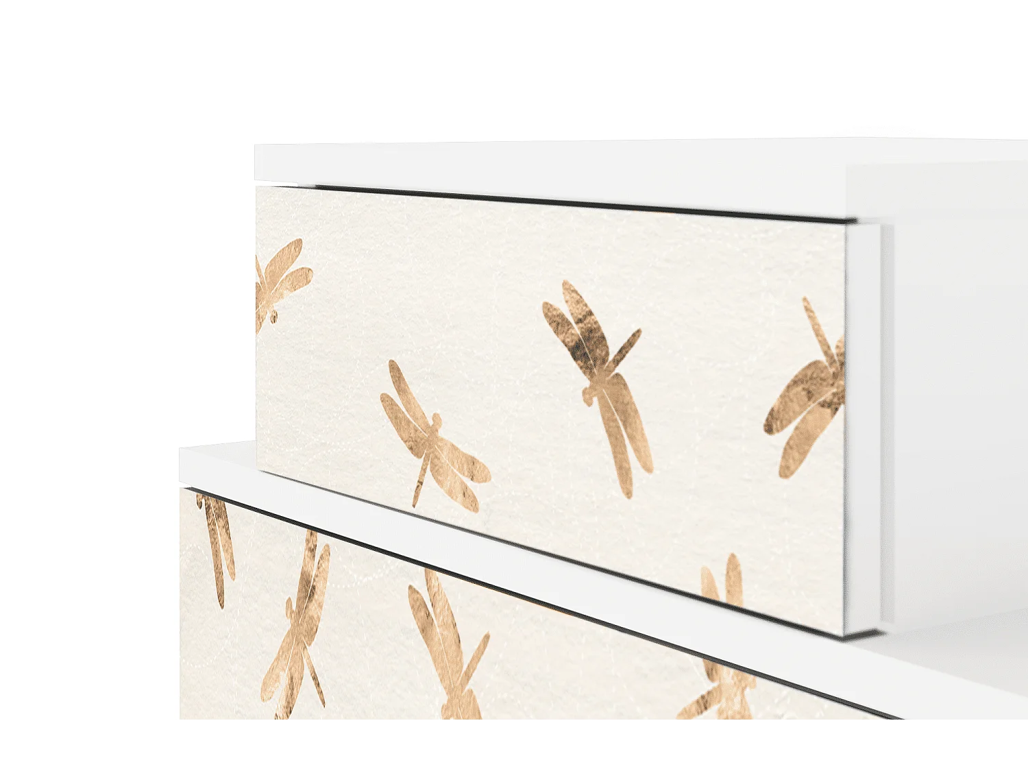 Table de nuit - 58х58х41 cm - NS1 - Nude Dragonflies, Blanc