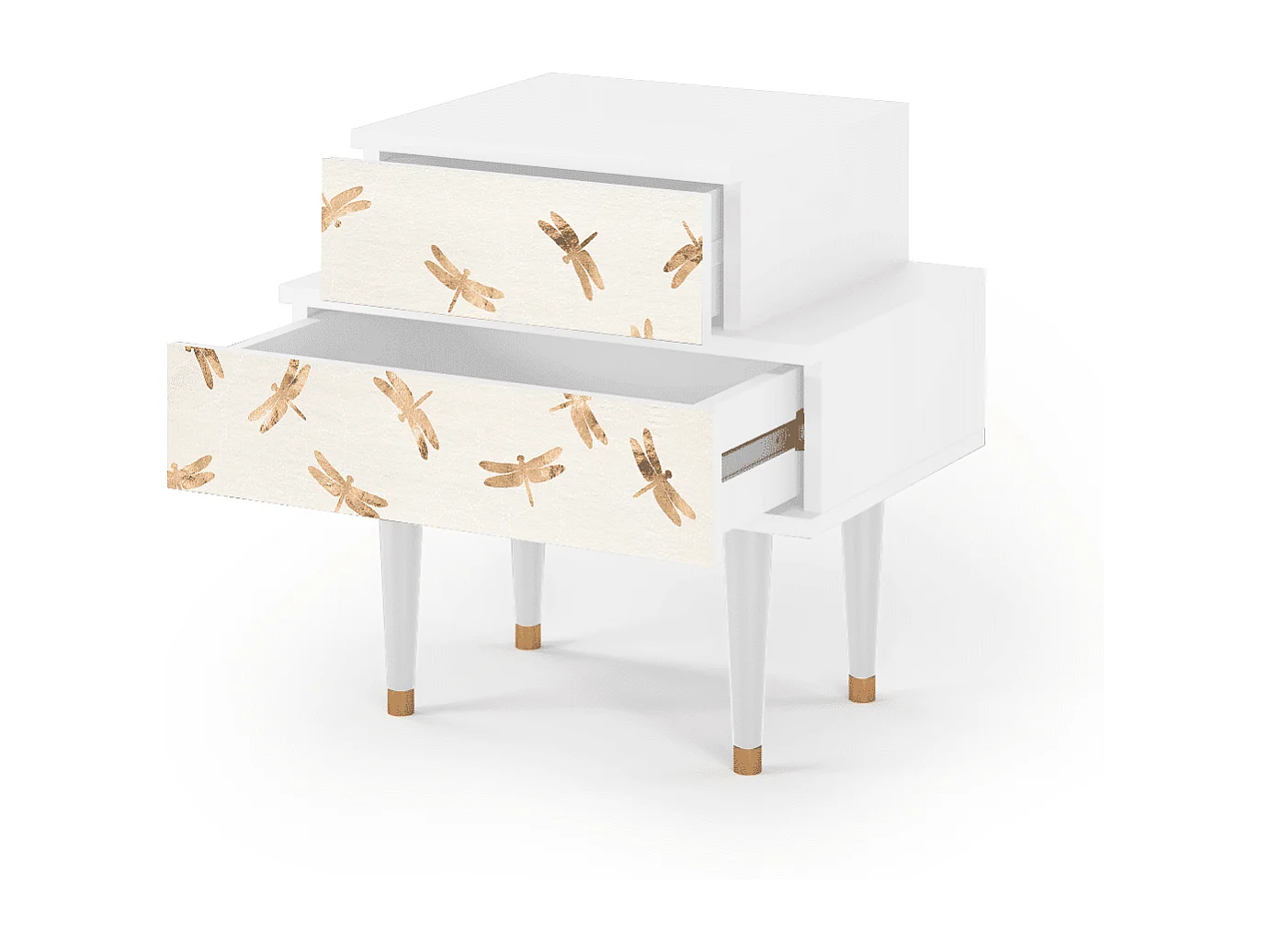 Table de nuit - 58х58х41 cm - NS1 - Nude Dragonflies, Blanc