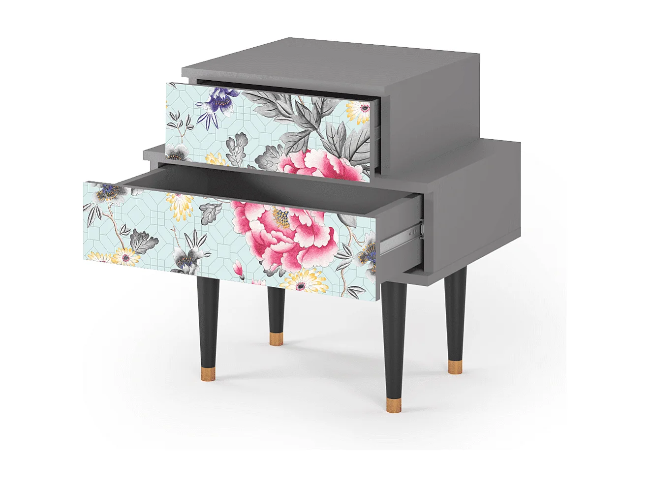 Mesita de noche - 58х58х41 cm - NS1 - Sky Garden, Gris